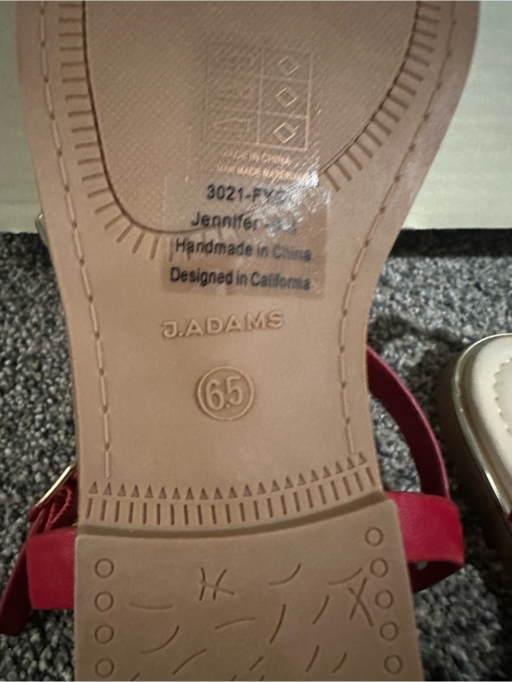 J. Adams NIB Women’s Jennifer Red Studded Strappy Sandals Women Size 6.5 - Picture 8 of 9